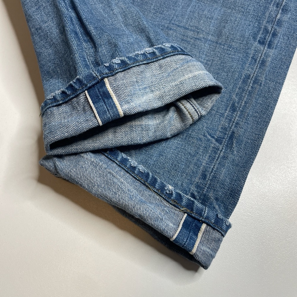 Lee 101 Rider Japanese Dry Selvedge Light Blue Denim Jeans 32X32 Made in Italy - Picture 5 of 15